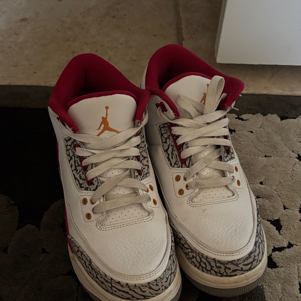 White and Red Sneakers with Elephant Print